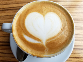 Cappuccino Coffee Cup with a Heart Froth Design