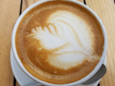 Cappuccino Coffee Cup with a Heart Froth Design