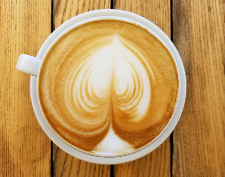 Cappuccino Coffee Cup with a Heart Froth Design