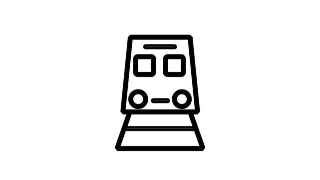 Train or Transit icon motion. Front view train locomotive icon animation for public transportation, logistics, commuting, and modern urban travel.