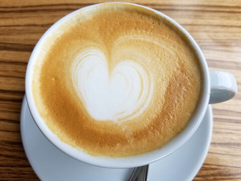 Cappuccino Coffee Cup with a Heart Froth Design