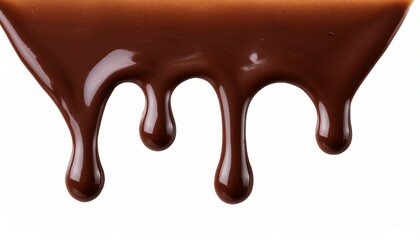 Melted Chocolate Dripping Isolated On White
