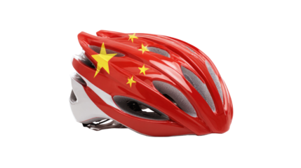 China Flag Bicycle Helmet Isolated