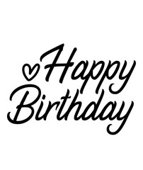 Fototapeta premium Happy Birthday typography design on plain white transparent isolated background for card, shirt, hoodie, sweatshirt, apparel, tag, mug, icon, poster or badge