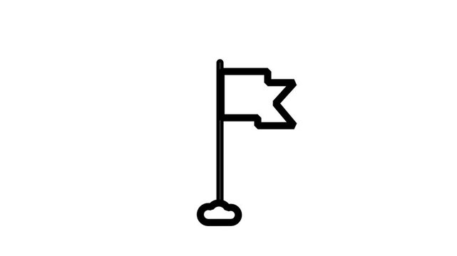 Flag Milestone motion icon. Target achievement animation showing a flag icon for business goals, success milestones, and project completion stages.