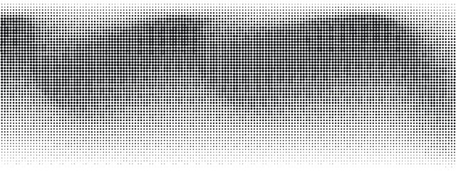 Polka dot pattern on white background. Geometric design with black dots creates retro comic halftone effect