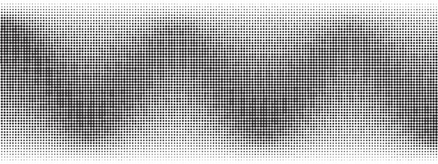 Abstract, wavy halftone background. Flowing dotted gradient texture with dynamic rhythm on white backdrop