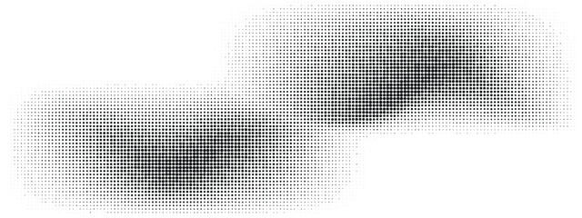 Black halftone wavy background. Dotted pattern on white background creating optical fluid illusion