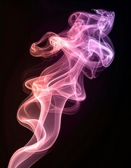Obraz premium Abstract Pink and Purple Smoke Trails Against a Dark Background
