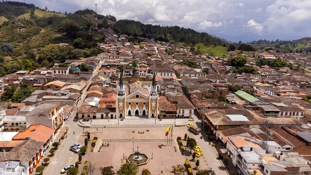 Abejorral, Antioquia - Colombia. October 15, 2025. Aerial view from a drone, located 2,275 meters above sea level.