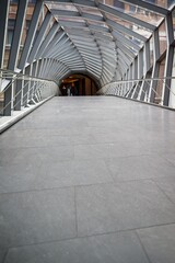 Modern Geometric Bridge with Glass Walls
