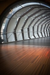 Futuristic Curved Glass and Metal Interior