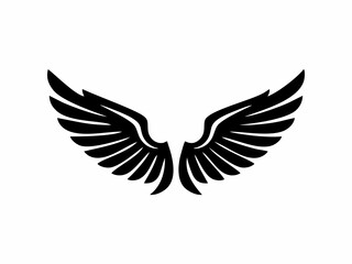 Naklejka premium Black Eagle Wings Vector Icon Isolated on White Background