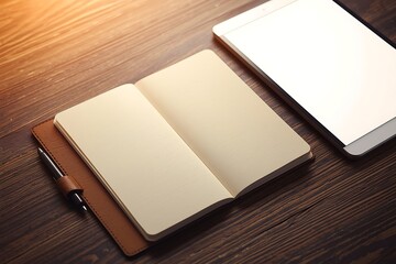 Generative AI Workspace with Open Notebook and Digital Devices for Creative Planning