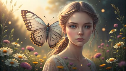 Delicate Butterfly Illustration Created in Gigapixel Standard V2 4x