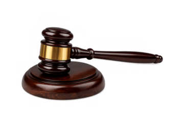Gavel representing justice and law concept, symbolizing court verdict, auction proceedings, and legal authority