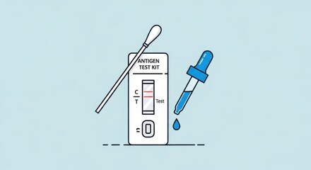 COVID-19 Antigen Rapid Test Kit Illustration for Healthcare.