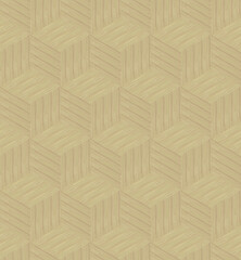 Natural Light Wood Texture 3D Isometric Geometric Cube Pattern for Modern Interior Design, Flooring, and Architectural Background