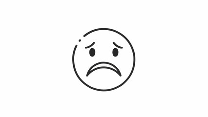 Fototapeta premium Sad face emoticon with frown.