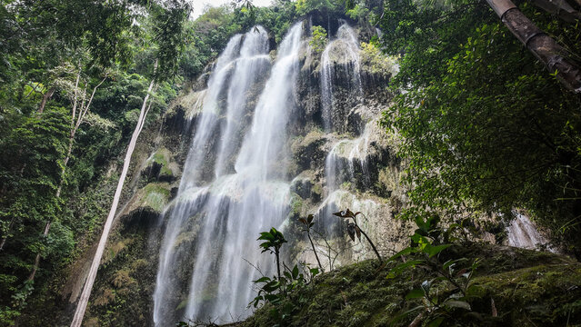 The view of the Tumalog Falls on Cebu Island in the Philippines