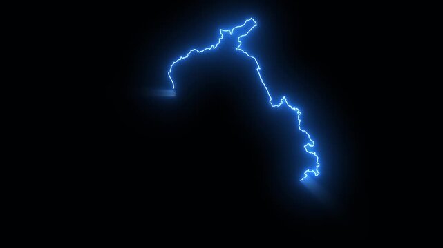 Punjab India State Glowing Map Effect Animation 4K Video