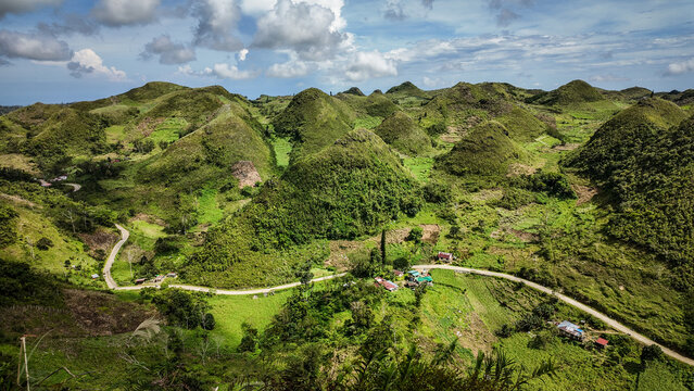 The view of the hills on Cebu Island in the Philippines