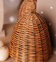Wicker Easter Egg with Natural Texture
