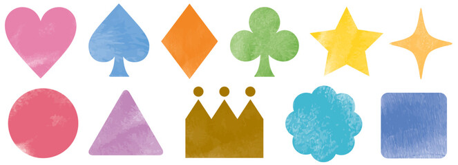 水彩風　アイコンセット　ワンポイント　可愛い