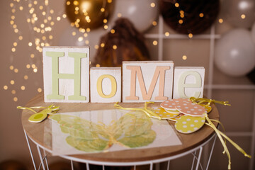 Easter Home Decor Letters with Festive Ornaments