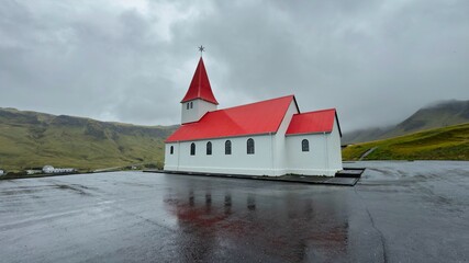 V&iacute;kurkirkja church in Vik, town in south Iceland