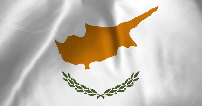 The cyprus flag waving with the wind background loop video animation