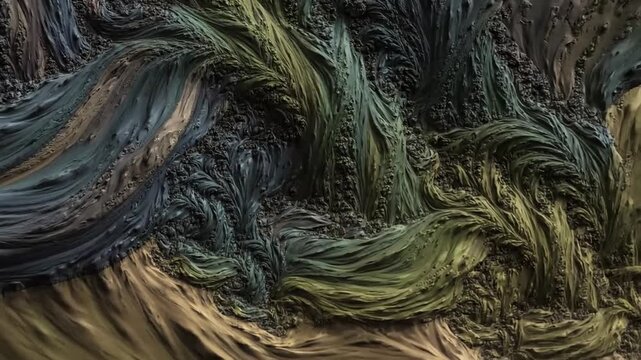 Dynamic Glacial Flow Abstraction Focus on the slow, powerful, and intricate movement reminiscent of ancient glaciers carving landscapes.