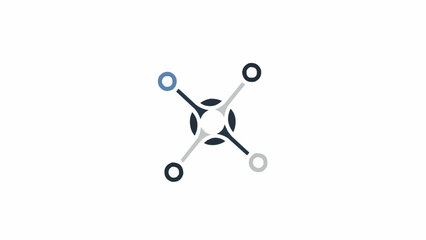 Drone with four propellers spinning fast.