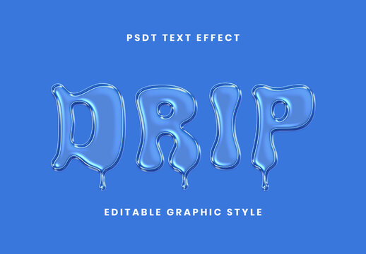 Blue Liquid Drip Text Effect