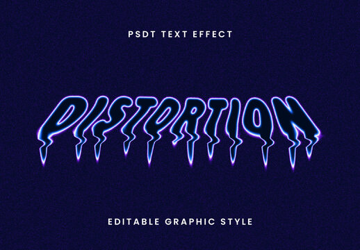 Blue And Purple Liquid Warp Distortion Text Effect Psychedelic Melting Font