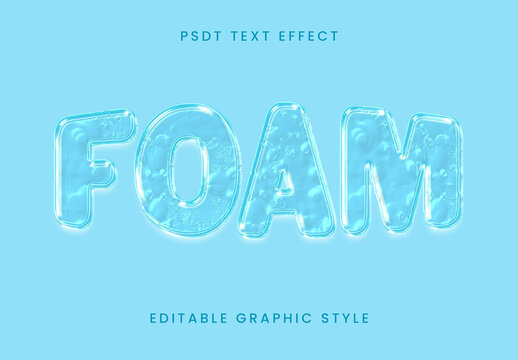 Blue Transparent Bubble Text Effect Clean Water Font