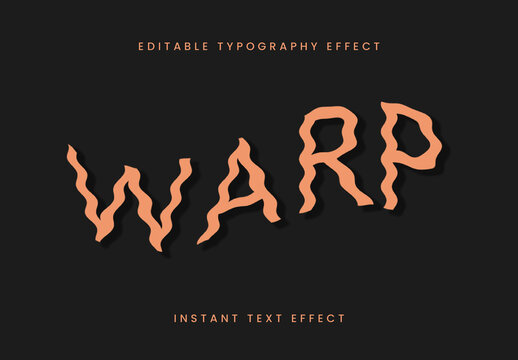 Orange Wavy Distortion Text Effect Retro Curvy Font