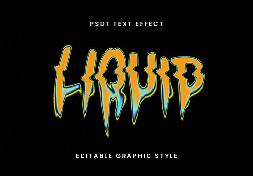 Orange And Blue Liquid Warp Distortion Text Effect Melting Horror Font
