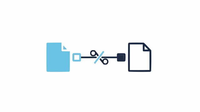 Cutting paper with scissors connected.