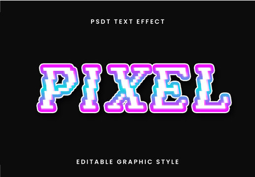 Outline Gradient Pixel Text Effect