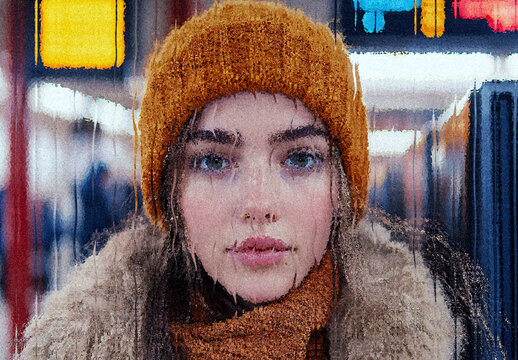 Ribbed Glass Photo Effect