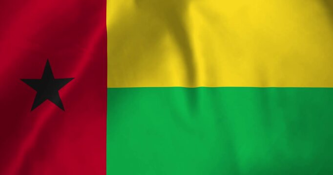 The guinea bissau flag waving with the wind background loop video animation