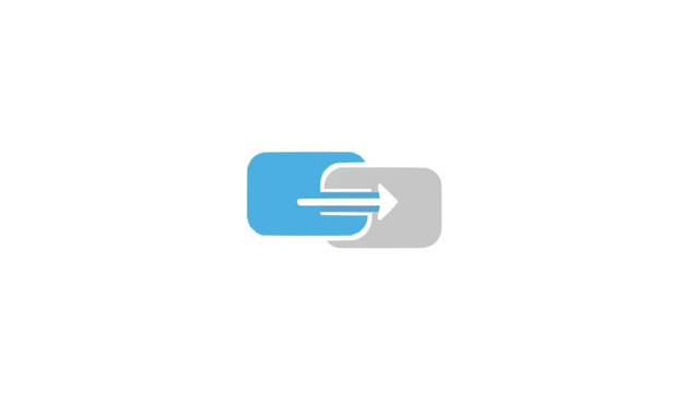 Blue and grey switch button icon.