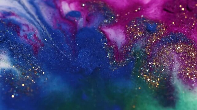 Abstract Ink Granulation A dynamic macro shot capturing the intricate patterns formed by granulating ink pigments as they settle, creating mesmerizing textures and depth.