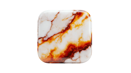 Square Object with Marbled Pattern