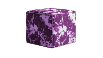 Purple Marble Cube Ottoman