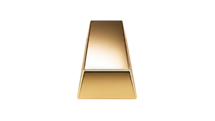 Shiny Gold Bar on White Background