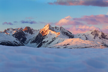 Sunset in the mountains
