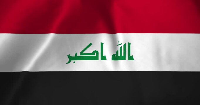 The iraq flag waving with the wind background loop video animation