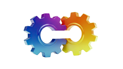 Interlocking Gears with Gradient Colors